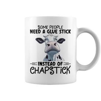 Some People Need A Glue Stick Instead Of Chapstick Cow Coffee Mug - Monsterry UK