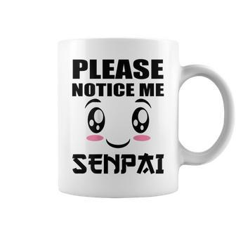 Please Notice Me Senpai Backprint Anime Coffee Mug - Monsterry DE