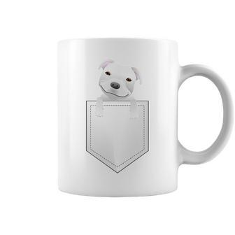 Pocket Pitbull White Puppy Cute Coffee Mug - Monsterry AU