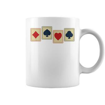 Poker Playing Cards Four Aces Spade Diamond Clover Heart Coffee Mug - Monsterry UK