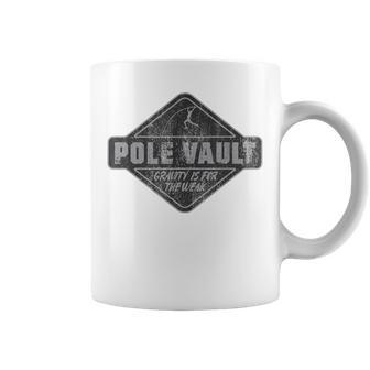 Pole Vault Distressed Vintage Look Pole Vaulting Coffee Mug - Monsterry CA