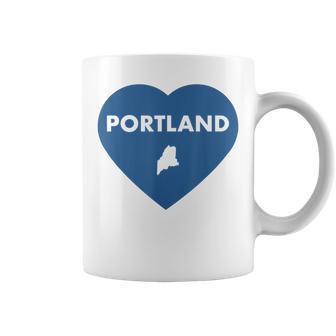 Portland Maine Heart Pride Retro Love Coffee Mug - Monsterry DE