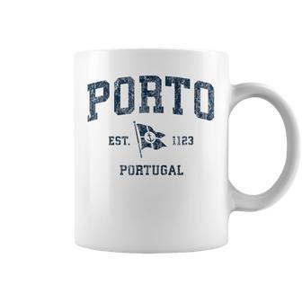 Porto Portugal Vintage Sports Navy Boat Anchor Flag Coffee Mug - Monsterry CA