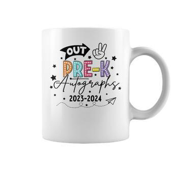 Out Pre-K Autographs Graduation Last Day Of School 2024 Coffee Mug - Monsterry CA