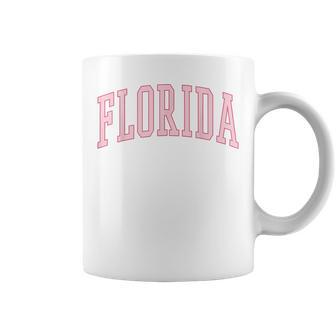 Preppy Varsity Pink Florida Coffee Mug - Monsterry