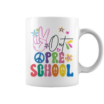 Preschool Last Day Of School Peace Sign Out Preschool Coffee Mug - Monsterry AU