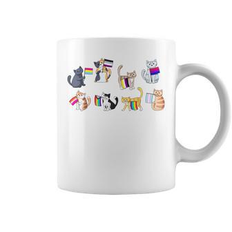 Pride Flags Cat Lgbt Pride Rainbow Trans Ace Pan Bi Lesbian Coffee Mug - Monsterry