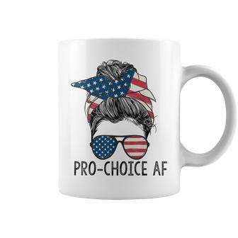 Pro Choice Af Messy Bun Us Flag Reproductive Rights Coffee Mug - Monsterry CA