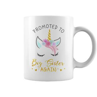 Promoted To Big Sister Again Unicorn For Girls Coffee Mug - Thegiftio UK