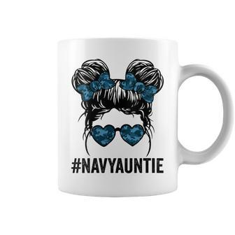 Proud Navy Auntie For Aunt Of Navy Women And Men Coffee Mug - Monsterry UK
