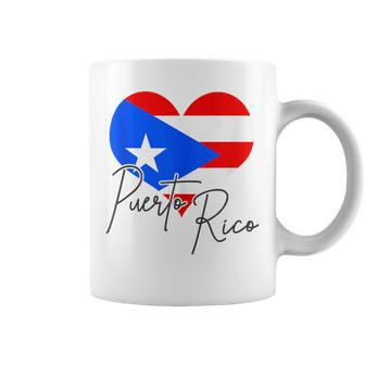 Puerto Rico Flag Heart Cute Puerto Rican Pride Souvenir Coffee Mug - Monsterry UK