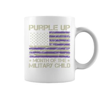 Purple Up Month Of The Military Child Us Flag Coffee Mug - Monsterry UK