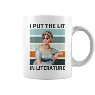 I Put The Lit In Literature Vintage Jane Austen Sunglasses Coffee Mug - Seseable