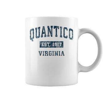 Quantico Virginia Va Vintage Sports Navy Print Coffee Mug - Monsterry CA
