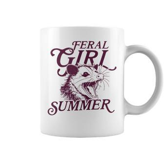 Raccoon Feral Girl Summer Coffee Mug - Monsterry DE