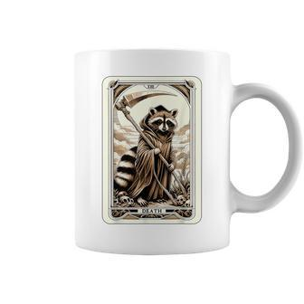 Raccoon Tarot Card Death Witchcraft Occult Raccoon Coffee Mug - Monsterry DE