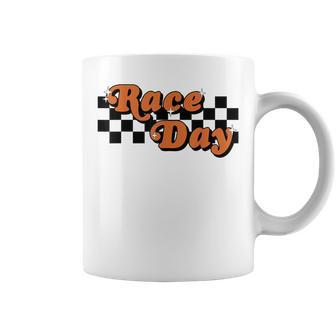 Race Day Checkered Flag Racing Driver Cheer Mama Coffee Mug - Seseable