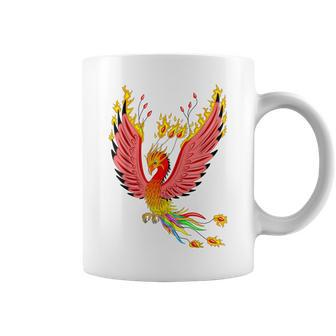 Rainbow Phoenix Fire Bird Coffee Mug - Monsterry
