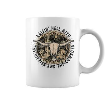 Raisin' Hell With The Hippies And The Cowboys Coffee Mug - Monsterry CA