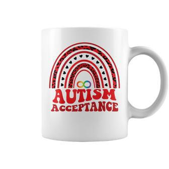 Red Instead Autism Awareness Acceptance Education Teacher Coffee Mug - Monsterry