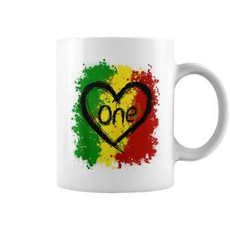 Reggae Heart One Love Rasta Reggae Music Jamaica Vacation Coffee Mug - Seseable