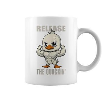 Release The Quackin Duck Gym Weightlifting Bodybuilder Coffee Mug - Seseable