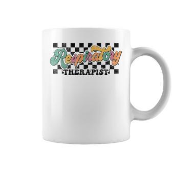 Respiratory Therapist Week Retro Checkered Vintage Coffee Mug - Monsterry AU