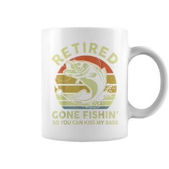 Retired Gone Fishing- Grandpa Retirement Bass Dad Coffee Mug - Monsterry AU