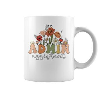 Retro Admin Assistant Wildflowers Administrative Assistant Coffee Mug - Seseable