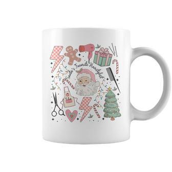 Retro Christmas Hairstylist Santas Favorite Hair Stylist Coffee Mug - Monsterry DE