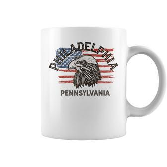 Retro Eagle Usa Flag Pennsylvania Vintage Philadelphia Coffee Mug - Monsterry CA