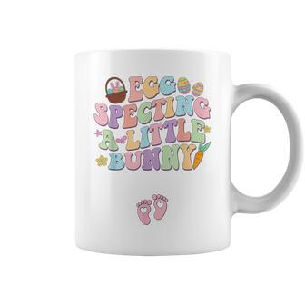 Retro Eggspecting Little Bunny Easter Pregnancy Announcement Coffee Mug | Mazezy
