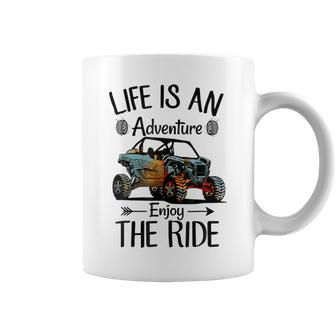 Retro Enjoy The Ride Atv Rider Utv Mud Riding Sxs Offroad Coffee Mug - Seseable