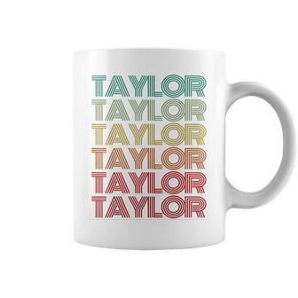 Retro First Name Taylor Girl Boy Personalized Groovy Youth Coffee Mug - Thegiftio UK
