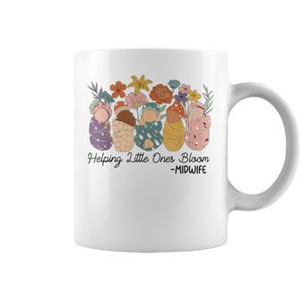 Retro Groovy Helping Little Ones Bloom Babies Flower Midwife Coffee Mug - Seseable