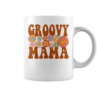 Retro Groovy Mama Matching Family Pregnancy Reveal Coffee Mug - Seseable