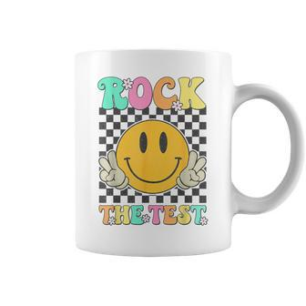 Retro Groovy Test Day Rock The Test Smile Hippie Girls Women Coffee Mug - Seseable