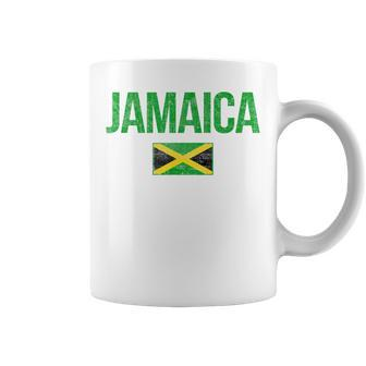 Retro Jamaica Flag Jamaican Travel Vacation Souvenir Coffee Mug - Monsterry AU