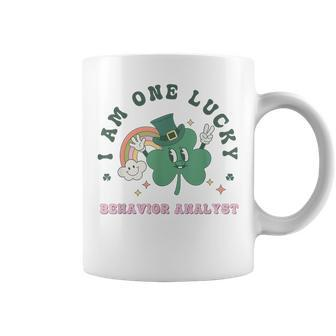 Retro Lucky Behavior Analyst St Patrick's Day Rainbow Bcba Coffee Mug - Seseable