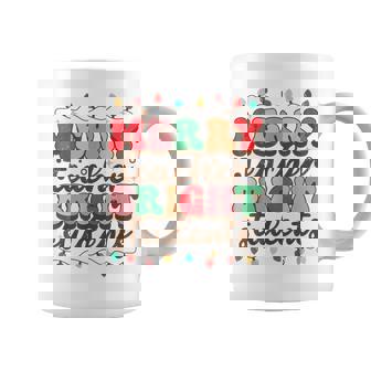 Retro Merry Teacher Bright Students Teacher Christmas Coffee Mug - Thegiftio