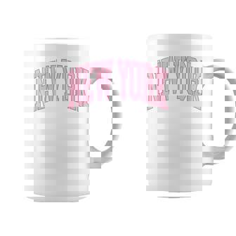 Retro New York Souvenir Pink Preppy Throwback Classic Coffee Mug - Seseable