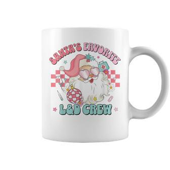 Retro Pink Christmas Santa's Favorite Labor & Delivery Nurse Coffee Mug - Monsterry UK