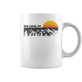Retro Red Lodge Montana Mountain Sunset Winter Coffee Mug - Monsterry DE