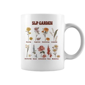 Retro Slp Garden Wildflowers Speech Language Pathologist Coffee Mug - Monsterry CA
