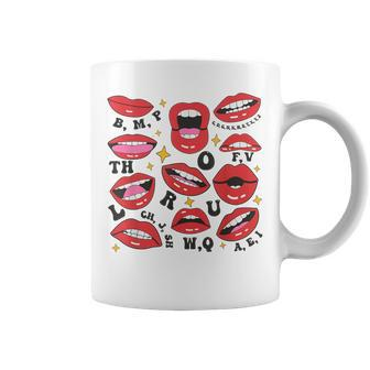 Retro Speech Language Pathologist Slp Mouth Valentine's Day Coffee Mug - Thegiftio UK