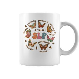 Retro Speech Therapy Butterfly Speech Language Pathologist Coffee Mug - Monsterry UK
