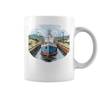 Retro Style Panama Canal Coffee Mug | Mazezy
