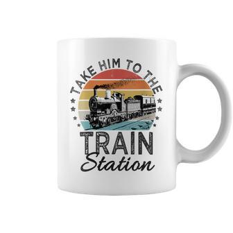 Retro Style Take Him To The Train Station Vintage Coffee Mug - Monsterry