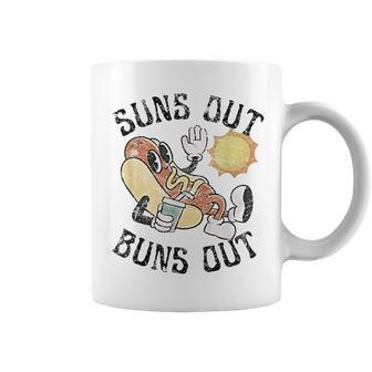 Retro Suns Out Buns Out Cute Hot Dog Bbq Fourth Of July Coffee Mug - Monsterry