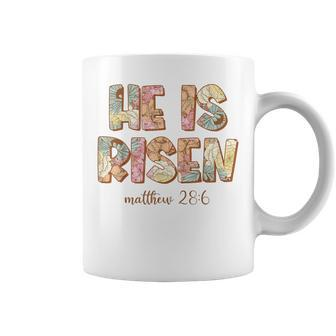 He Is Risen Easter Sublimation Spring Florals Matthew 286 Coffee Mug | Mazezy